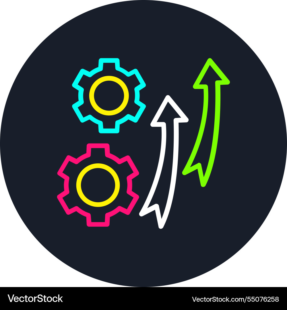 Development line multi color icon Vector Image