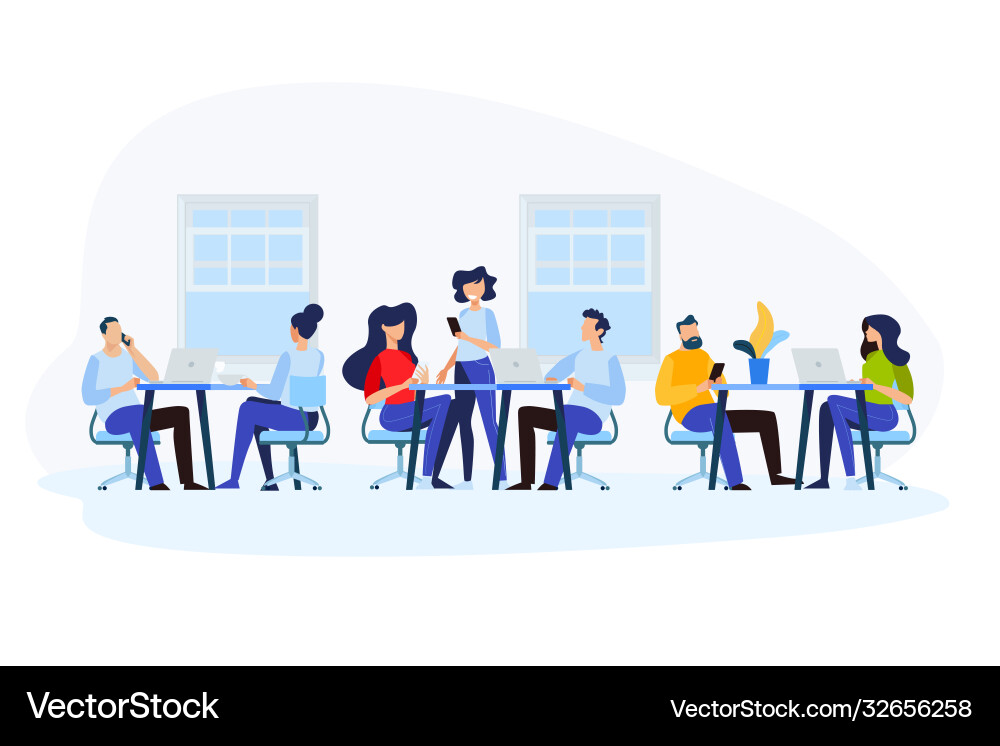 Flat design concepts office workflow vector image