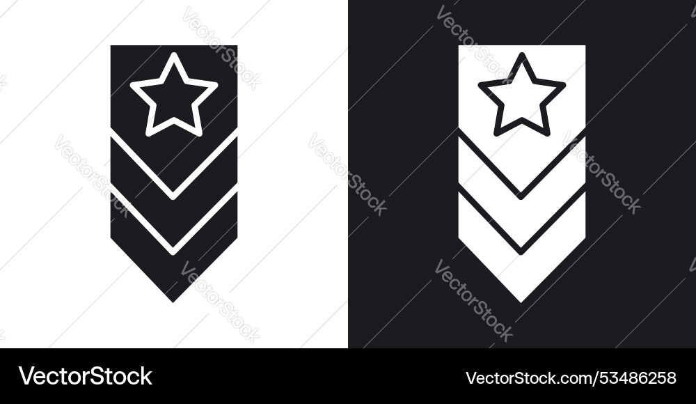 Military rank badgeline in thin line black color Vector Image