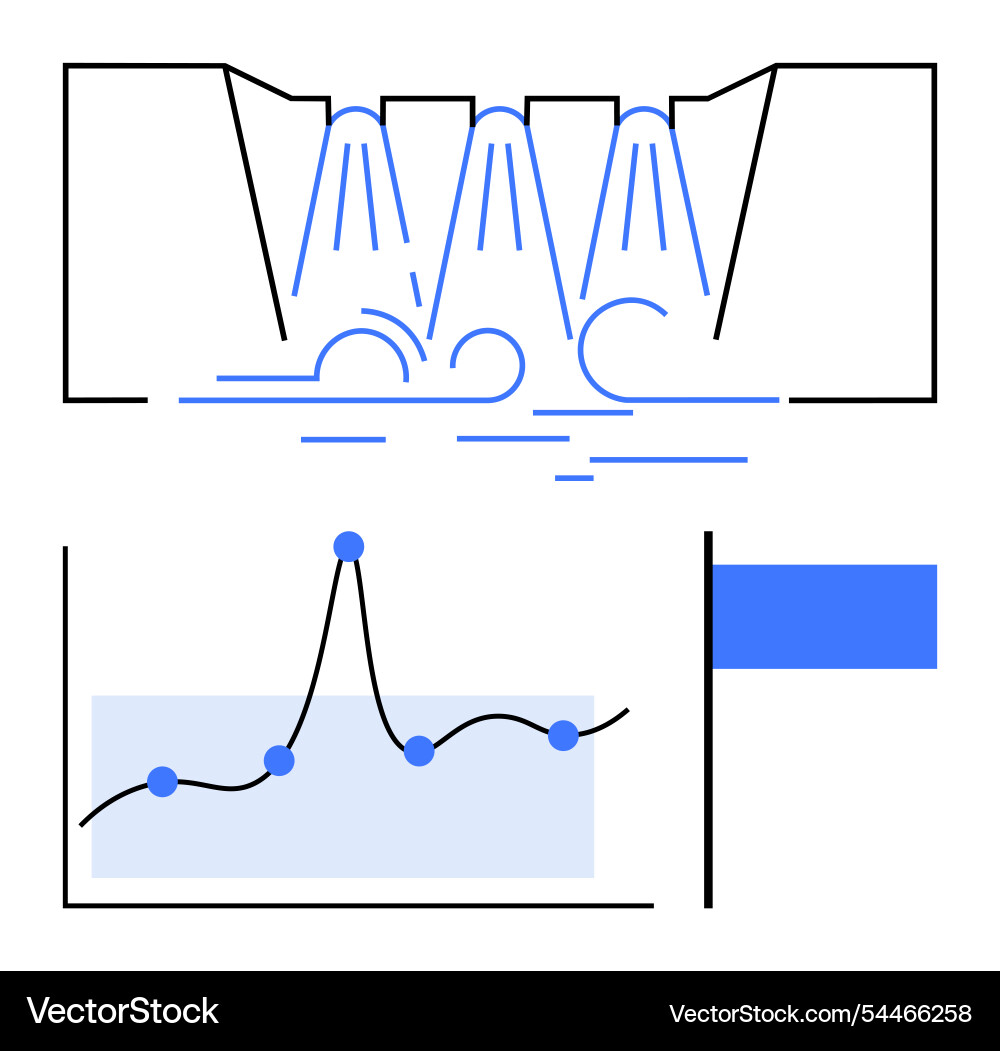 Modern data flow and statistical analysis Modern data flow and statistical analysis vector image