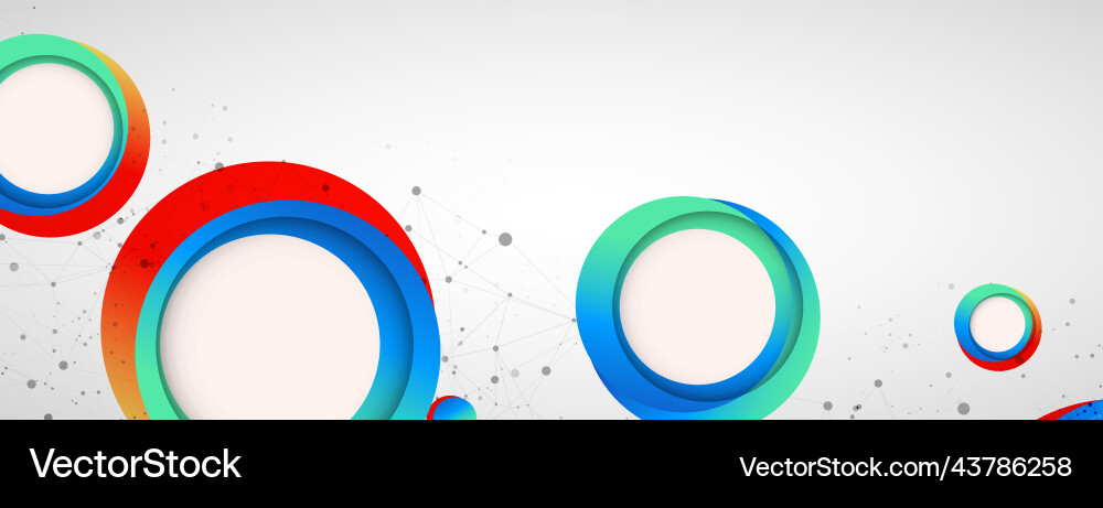 Multicolored circles arranged on a plexus Multicolored circles arranged on a plexus vector image