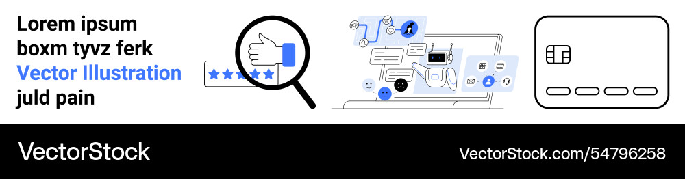 Online review analysis digital communication Online review analysis digital communication vector image