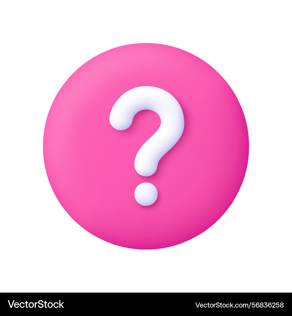 Pink Question Mark Button - FAQ vector image