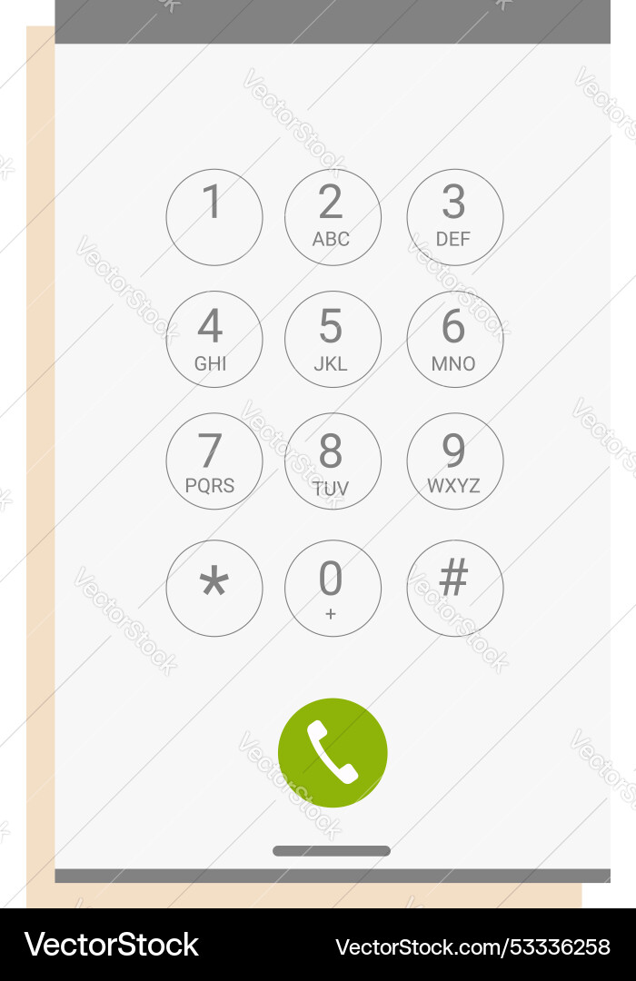Smartphone showing phone app dialing keypad Smartphone showing phone app dialing keypad vector image