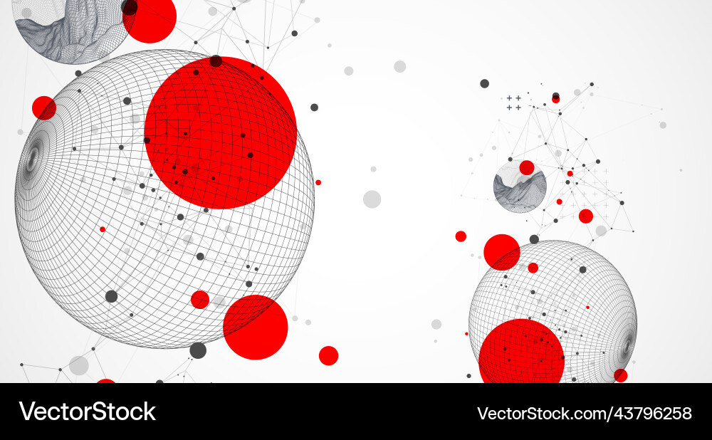 Sphere theme with connected lines in technology Sphere theme with connected lines in technology vector image