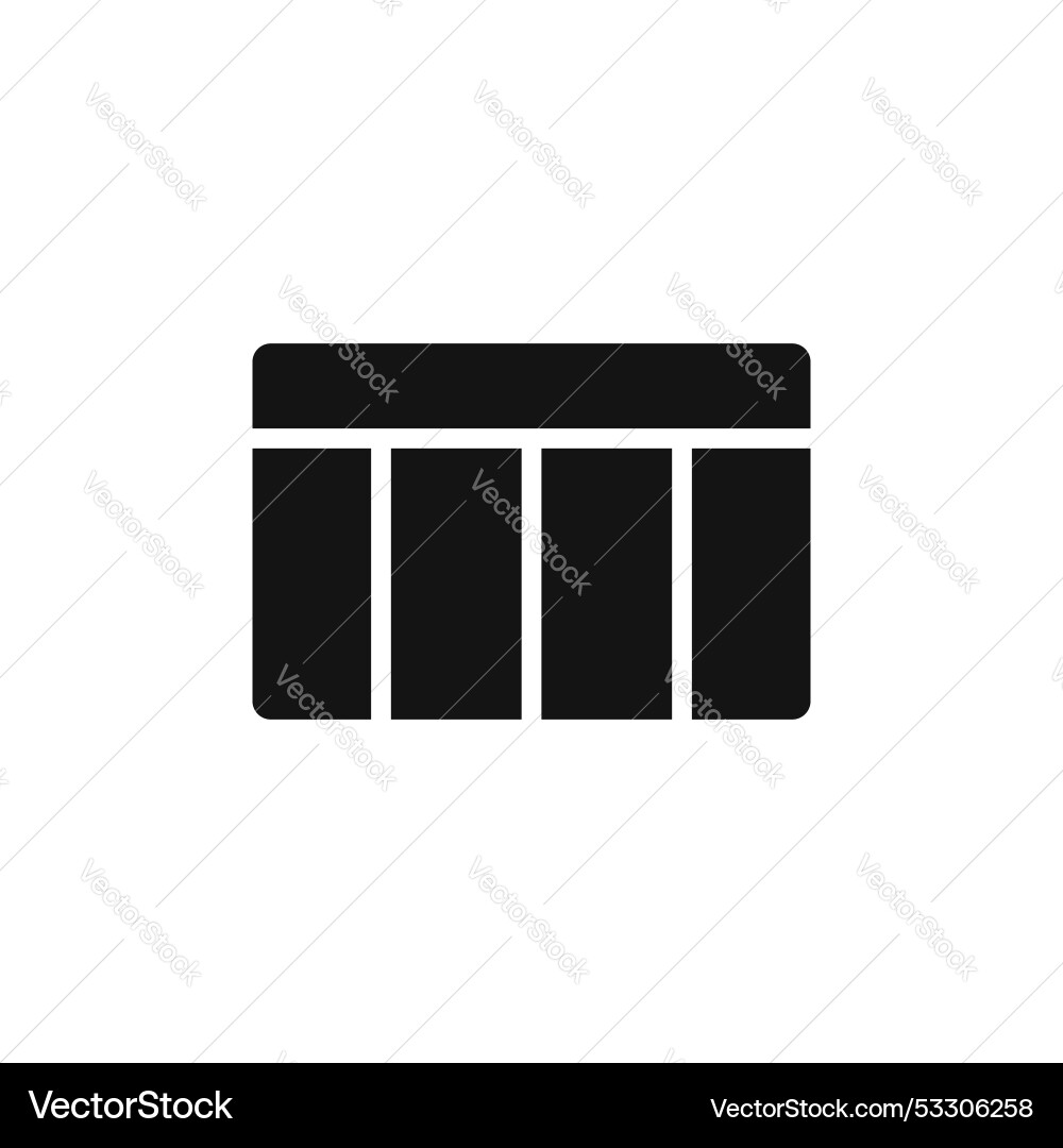 Table layout icon set web excel data symbol vector image