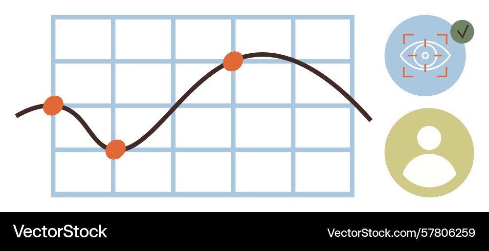 Analytics dashboard with line chart data points Vector Image