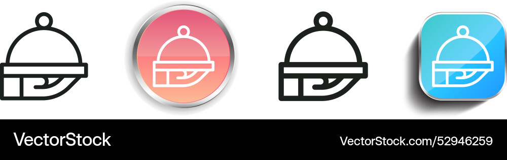 Cloche icon thin linear regular and button style vector image