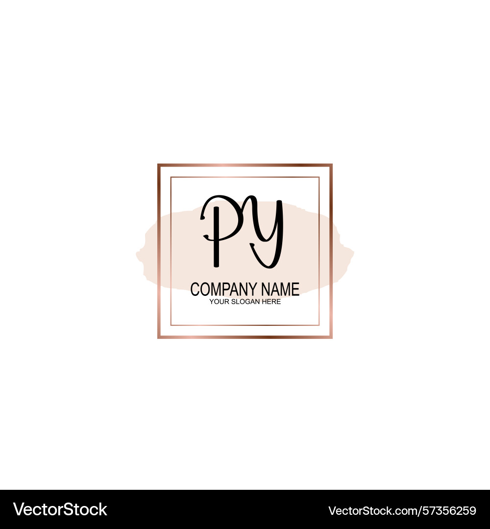 Minimalist handwritten py initial logos with soft Vector Image