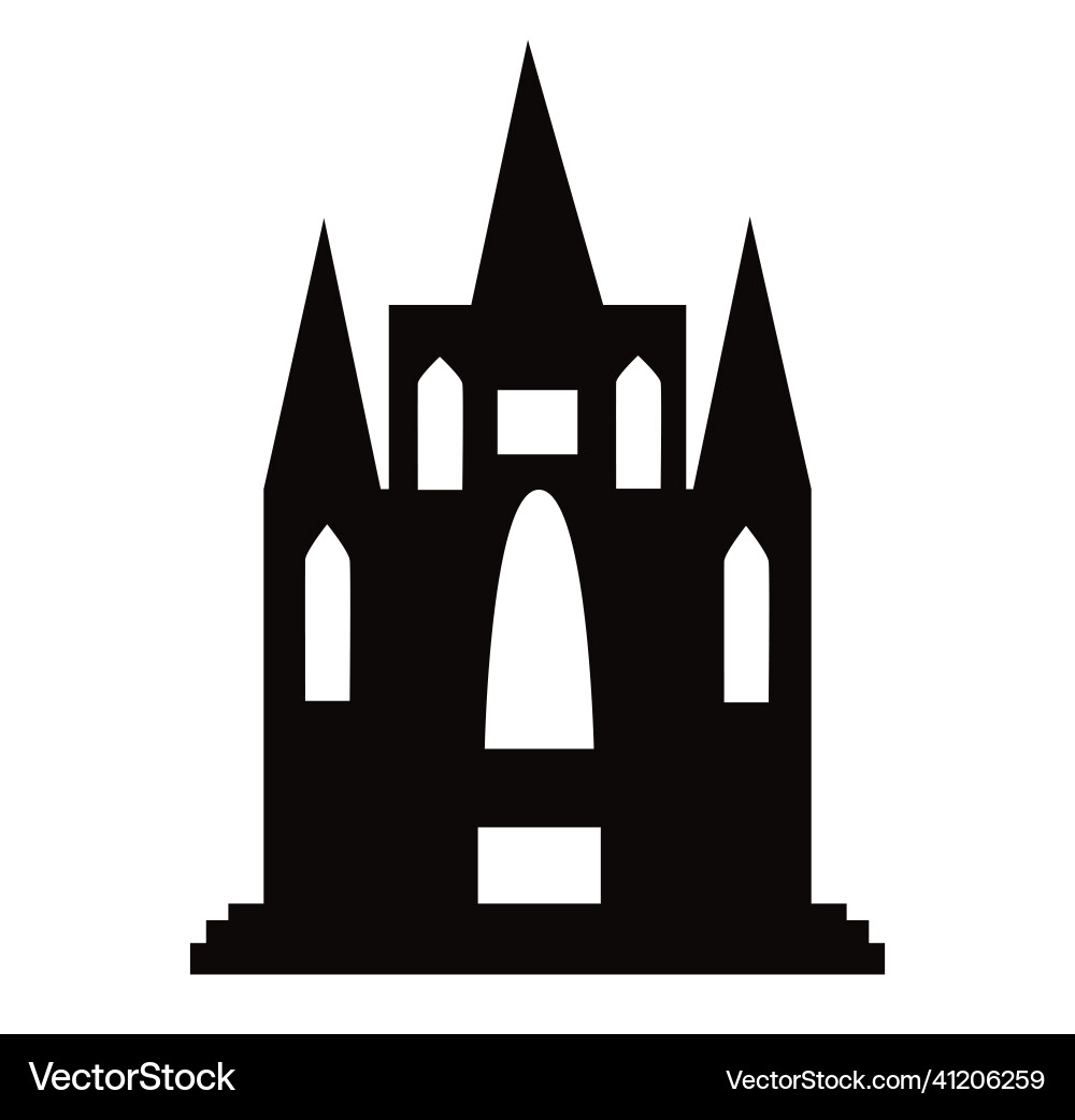 Schwarze Silhouette Einzelkirche Bau Schwarze Silhouette Einzelkirche Bau vektorbild