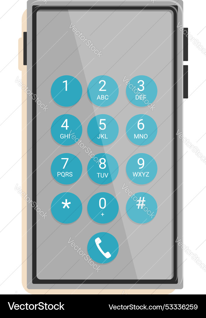 Smartphone showing number keypad for dialing phone vector image
