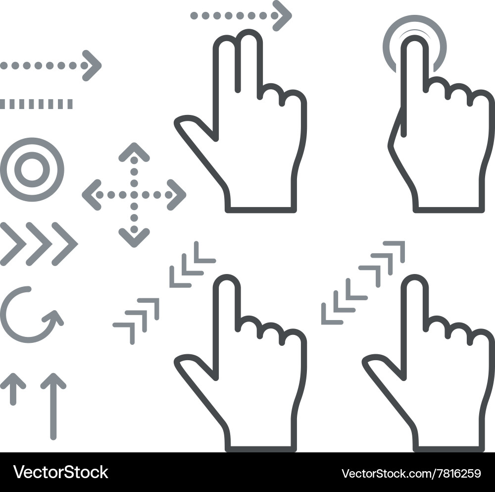 Touch Screen Gestures Icons vector image