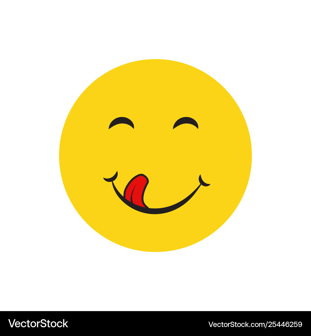 Yummy smile emotion vector image