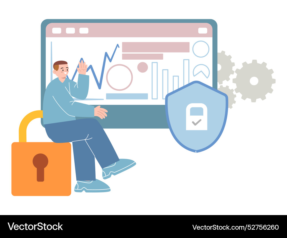 Cyber security data protection system policy Cyber security data protection system policy vector image