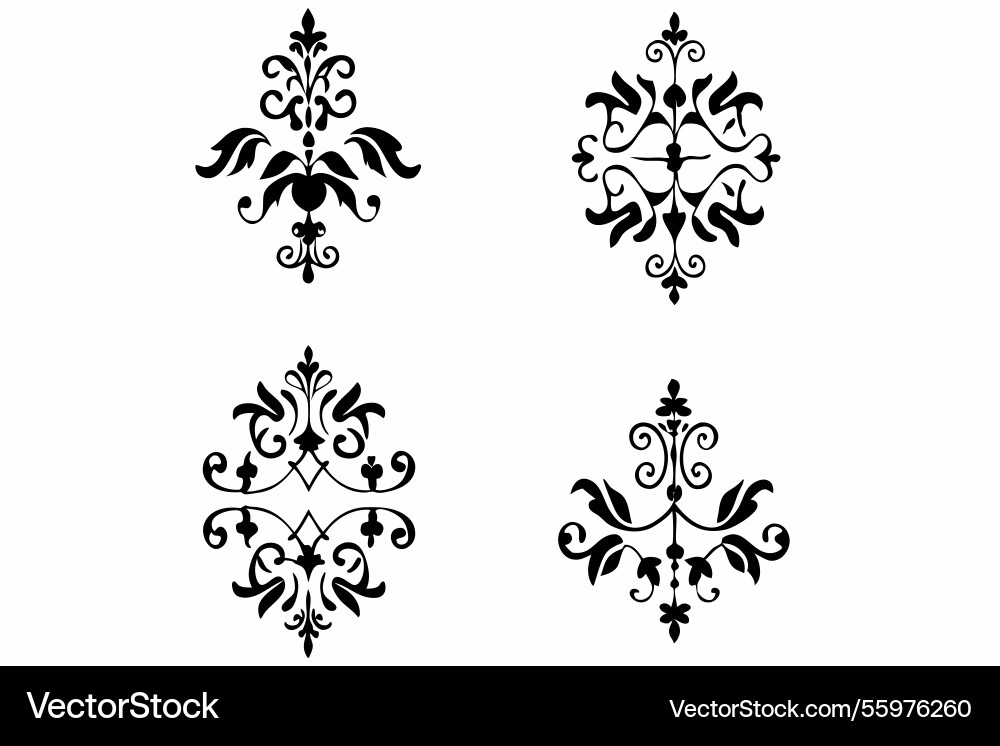 Elegant and intricate damask pattern in deep Vector Image