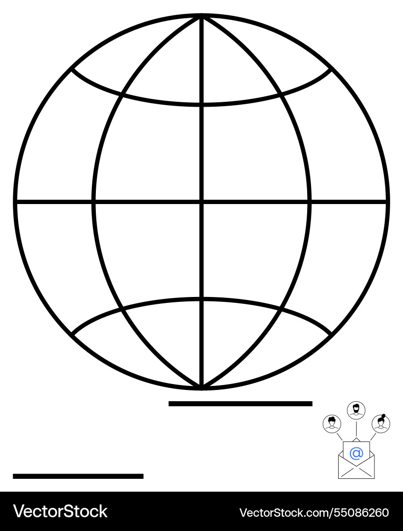 Global communication network with email connection Global communication network with email connection vector image