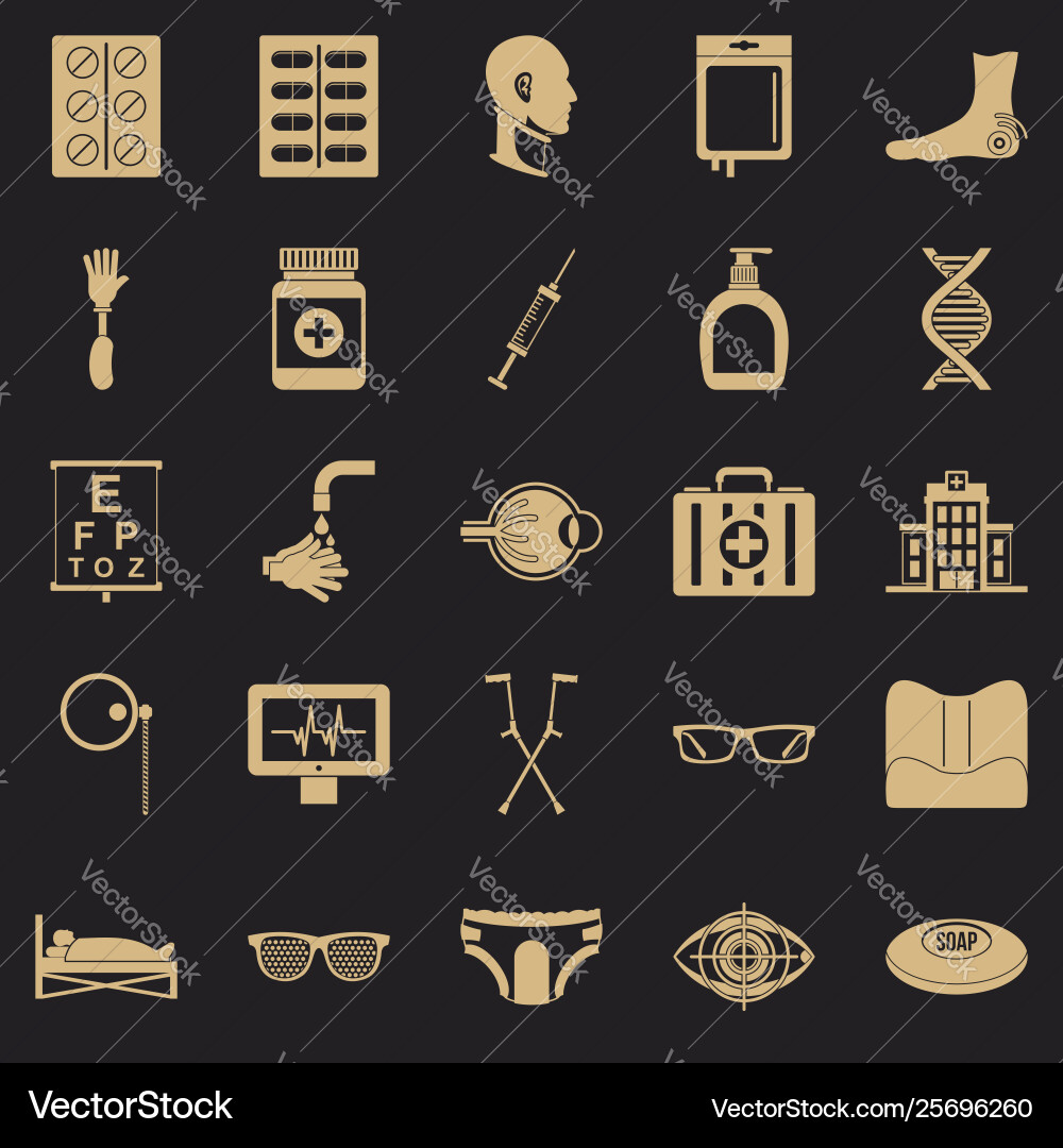 Invalid icons set simple style Invalid icons set simple style Vector Image
