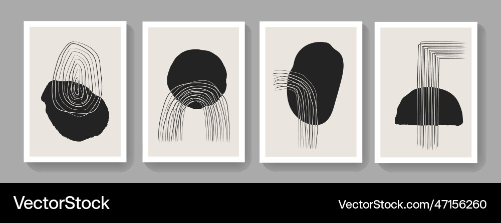 Set zeitgenössischer Kunstdrucke minimalistisch modern Set zeitgenössischer Kunstdrucke minimalistisch modern Vektorbild
