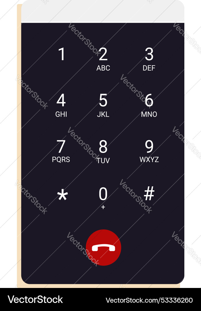 Smartphone showing keypad for entering phone Smartphone showing keypad for entering phone vector image
