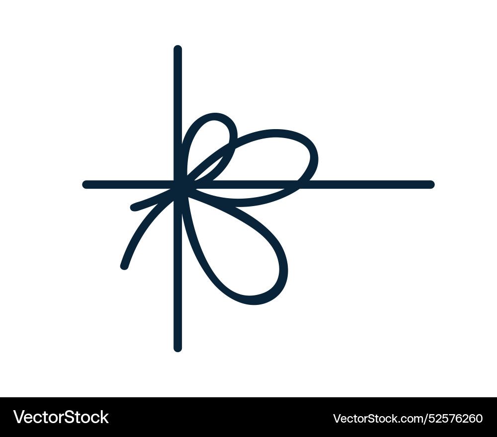 String bow knot with decorative tied loops thin String bow knot with decorative tied loops thin vector image