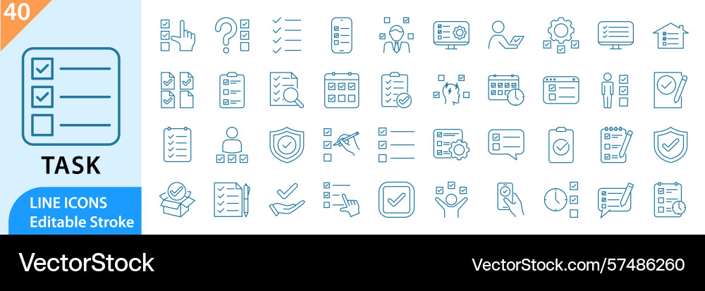 Task icon set vector image