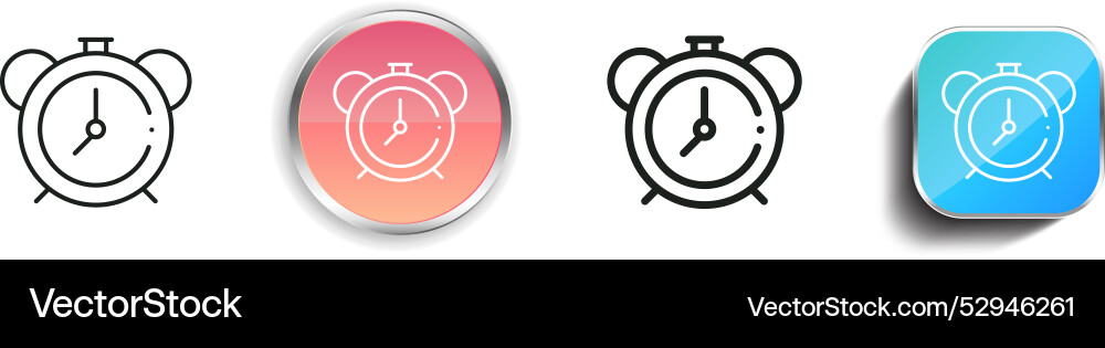 Clock icon thin linear regular and button style vector image