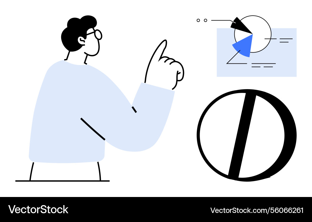 Data analyst interpreting graphs and charts Data analyst interpreting graphs and charts vector image