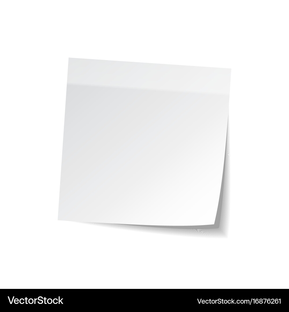 Sticky note with shadow isolated on transparent vector image