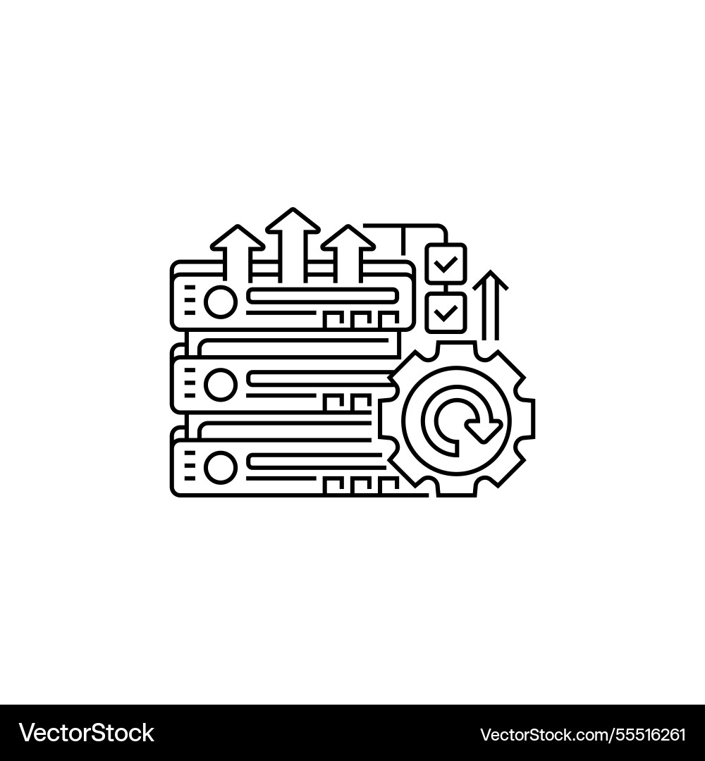 System backup line icon linear style sign System backup line icon linear style sign vector image