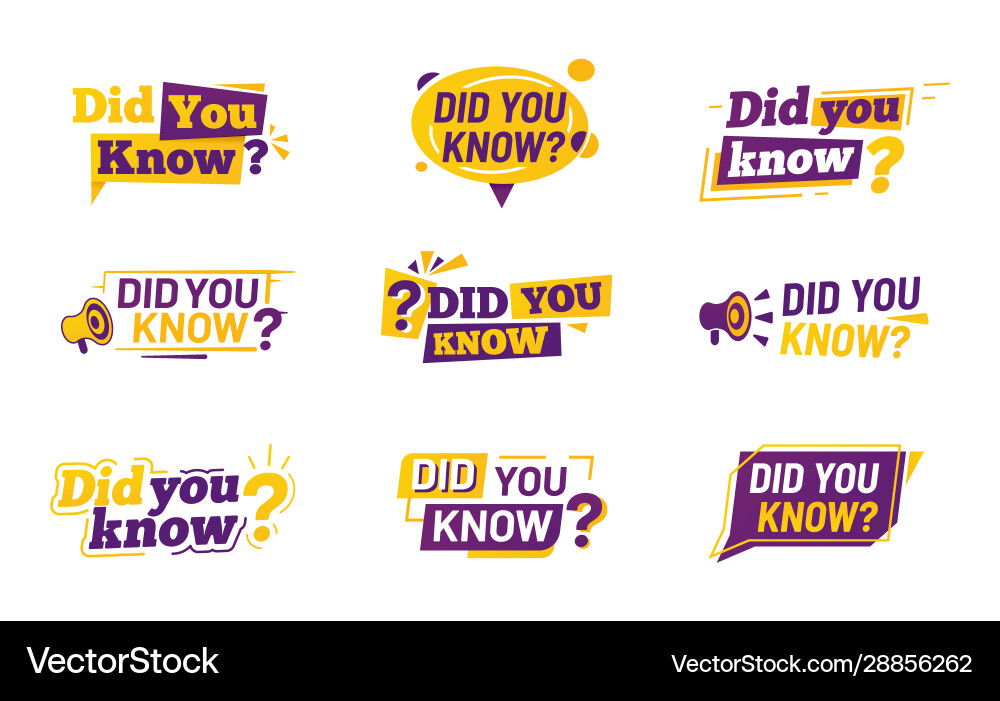 Did You Know Icons - Tips & Hints Vector Image