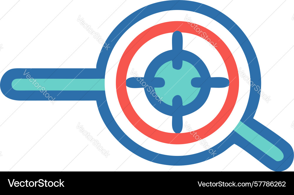 Gradient magnifying glass on target for optimized Vector Image