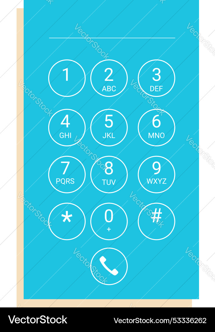 Smartphone keypad displaying numbers and symbols Smartphone keypad displaying numbers and symbols vector image