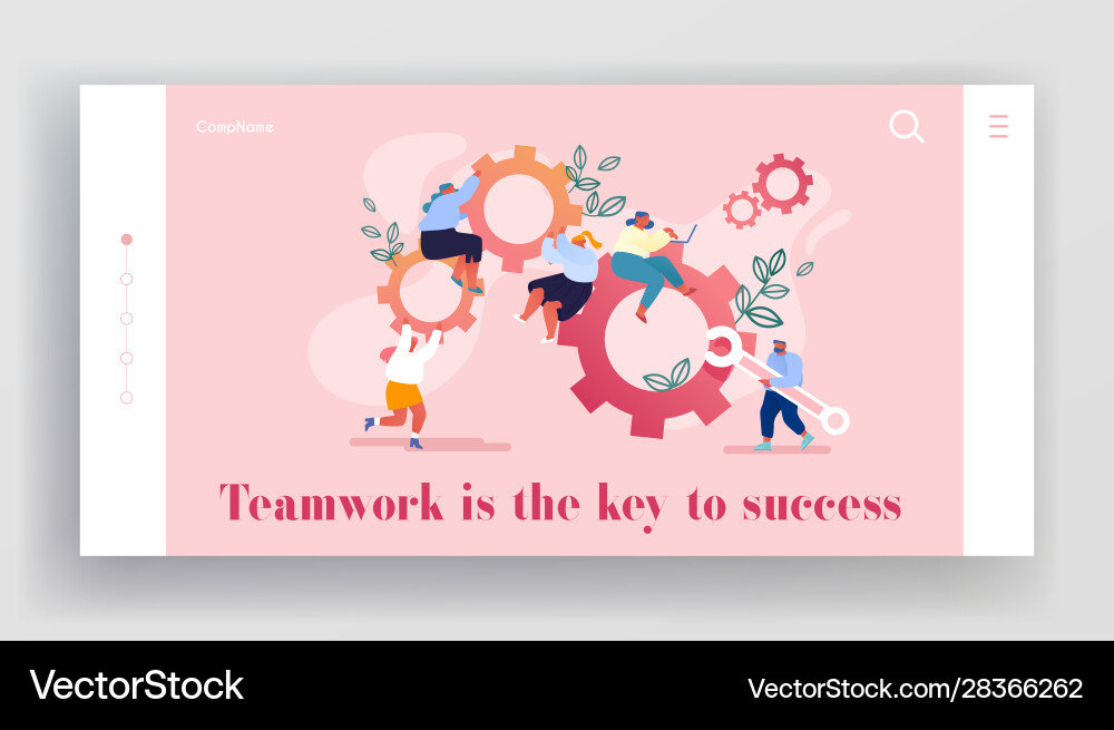 Working routine process teamwork website landing Working routine process teamwork website landing vector image