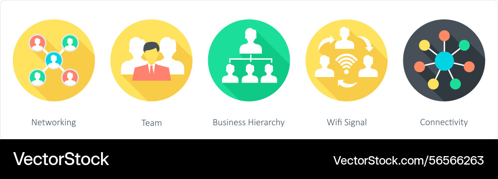 A set of 5 communication icons as networking team A set of 5 communication icons as networking team vector image