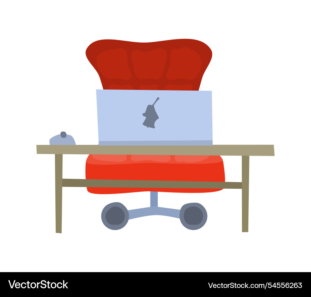 A simple table and laptop with computer mouse A simple table and laptop with computer mouse Vector Image