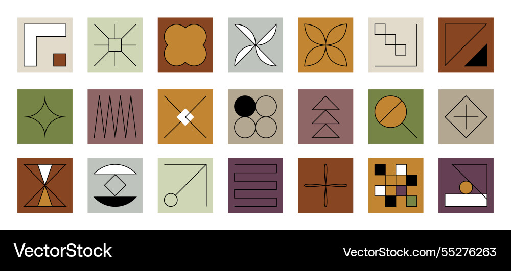 Architecture icons line building shape minimal Architecture icons line building shape minimal vector image
