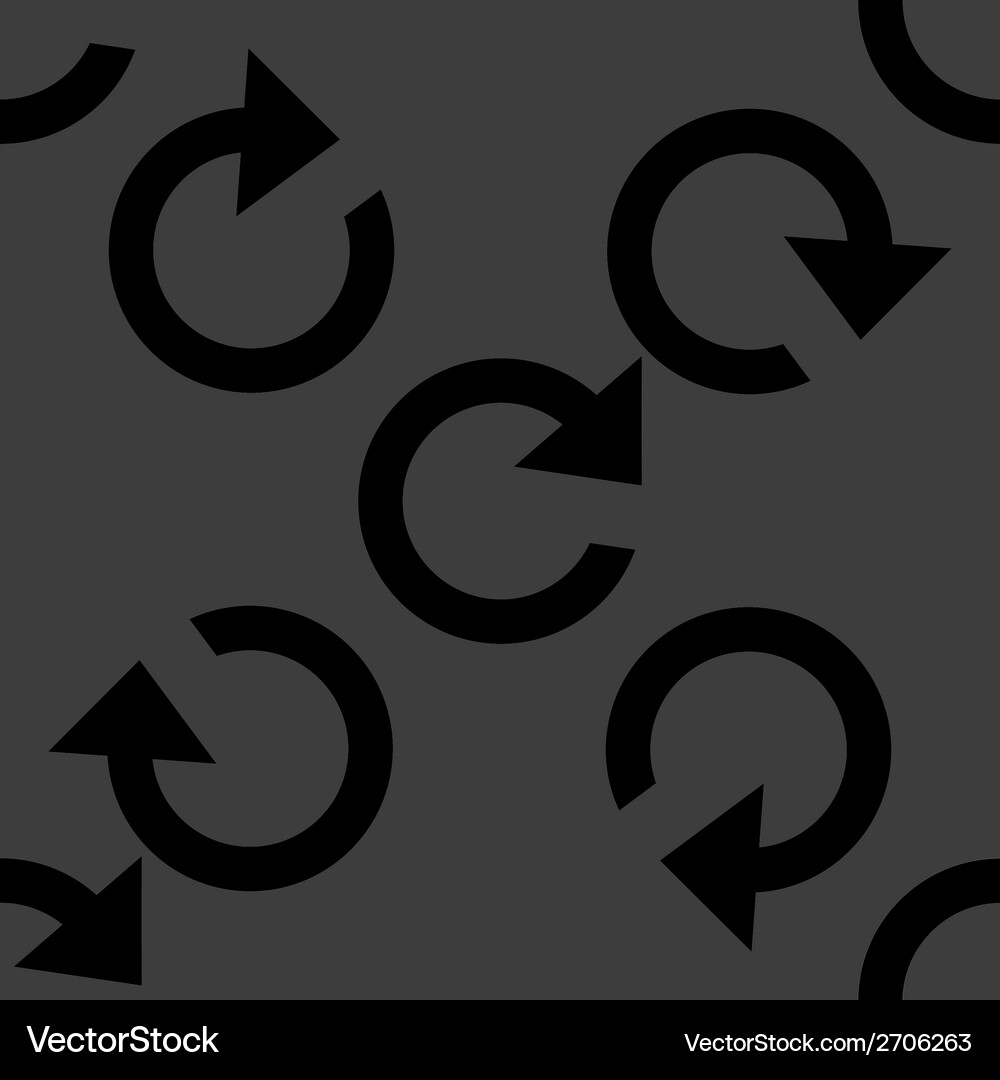 Arrow update web icon flat design seamless pattern Vector Image