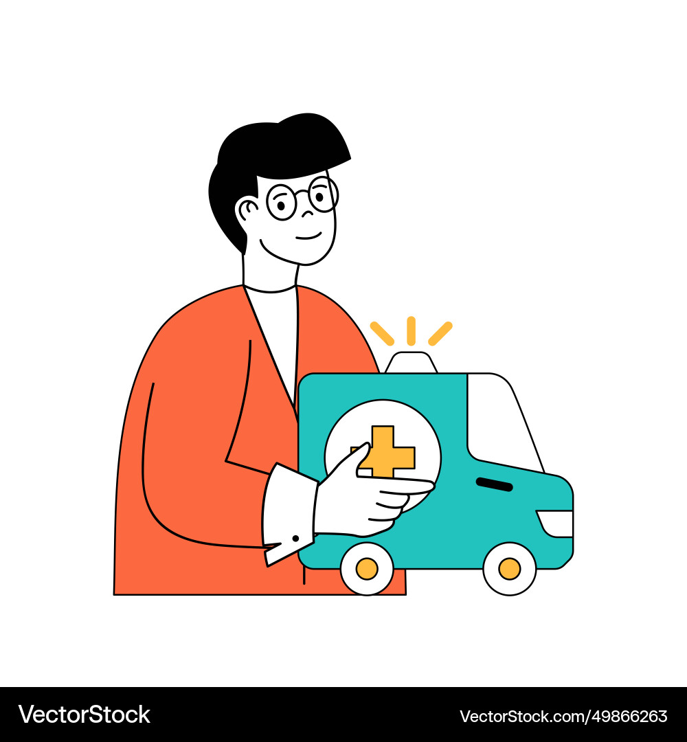 Coronavirus concept with cartoon people in flat Coronavirus concept with cartoon people in flat vector image