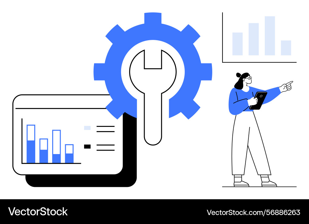 Data analysis and optimization concept with charts Data analysis and optimization concept with charts Vector Image