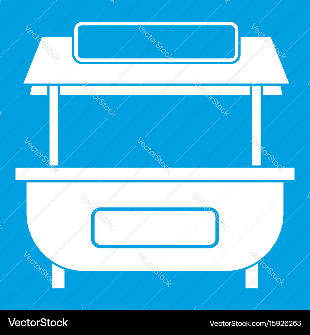 Empty counter with canopy icon white Vector Image
