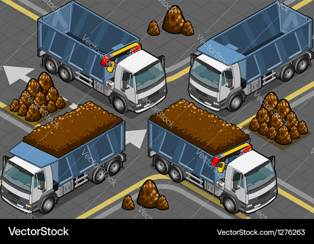 Isometric Trucks Royalty Free Vector Image - VectorStock