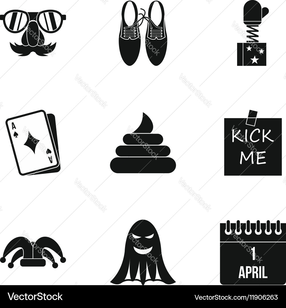 Jocularity icons set simple style vector image