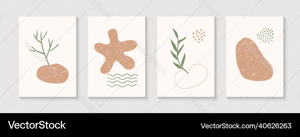 Minimalist hand drawn abstract posters vector image