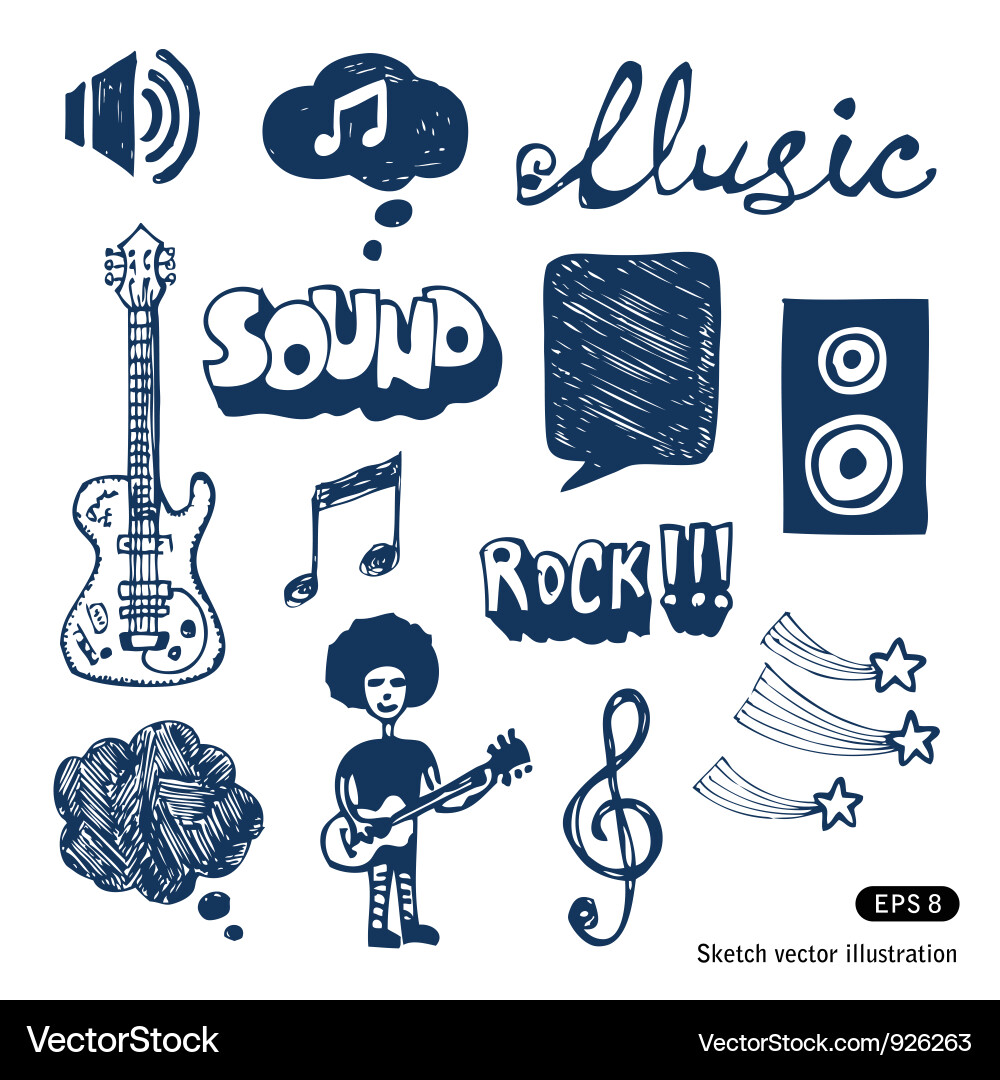 Music Notes and Elements Set vector image