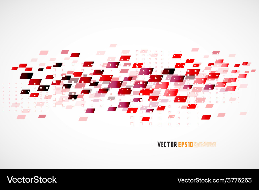 Red Pixel Grid Abstract Pattern vector image