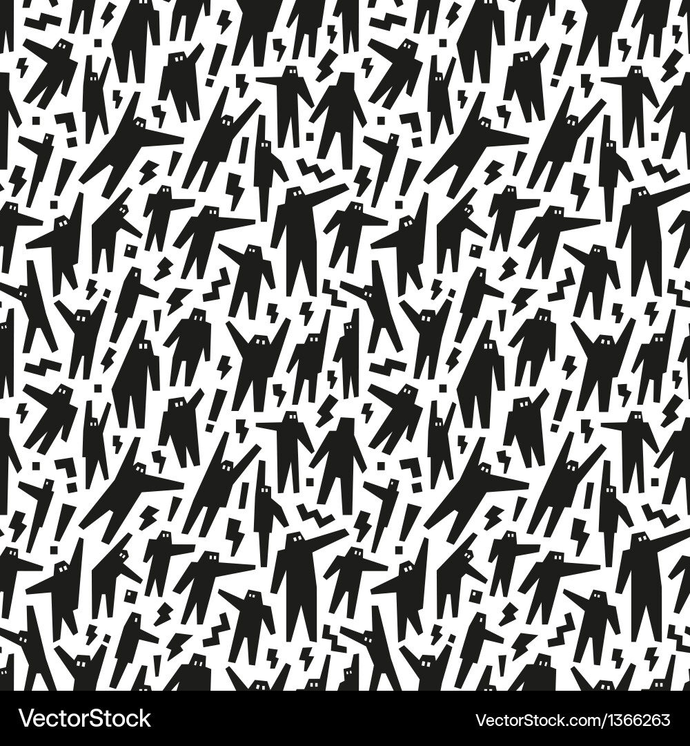 Robots and People Pattern vector image