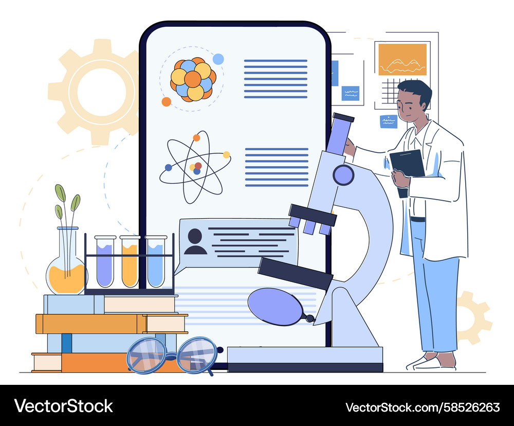 Scientist Analyzing Data in Lab Vector Image
