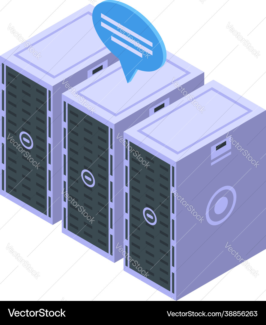 Server data icon isometric center network Vector Image