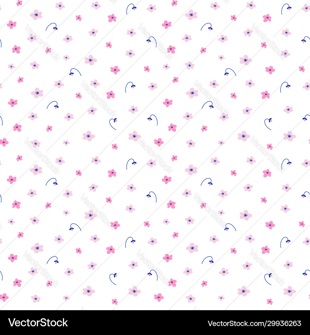 Simple flower pattern floral seamless background Vector Image