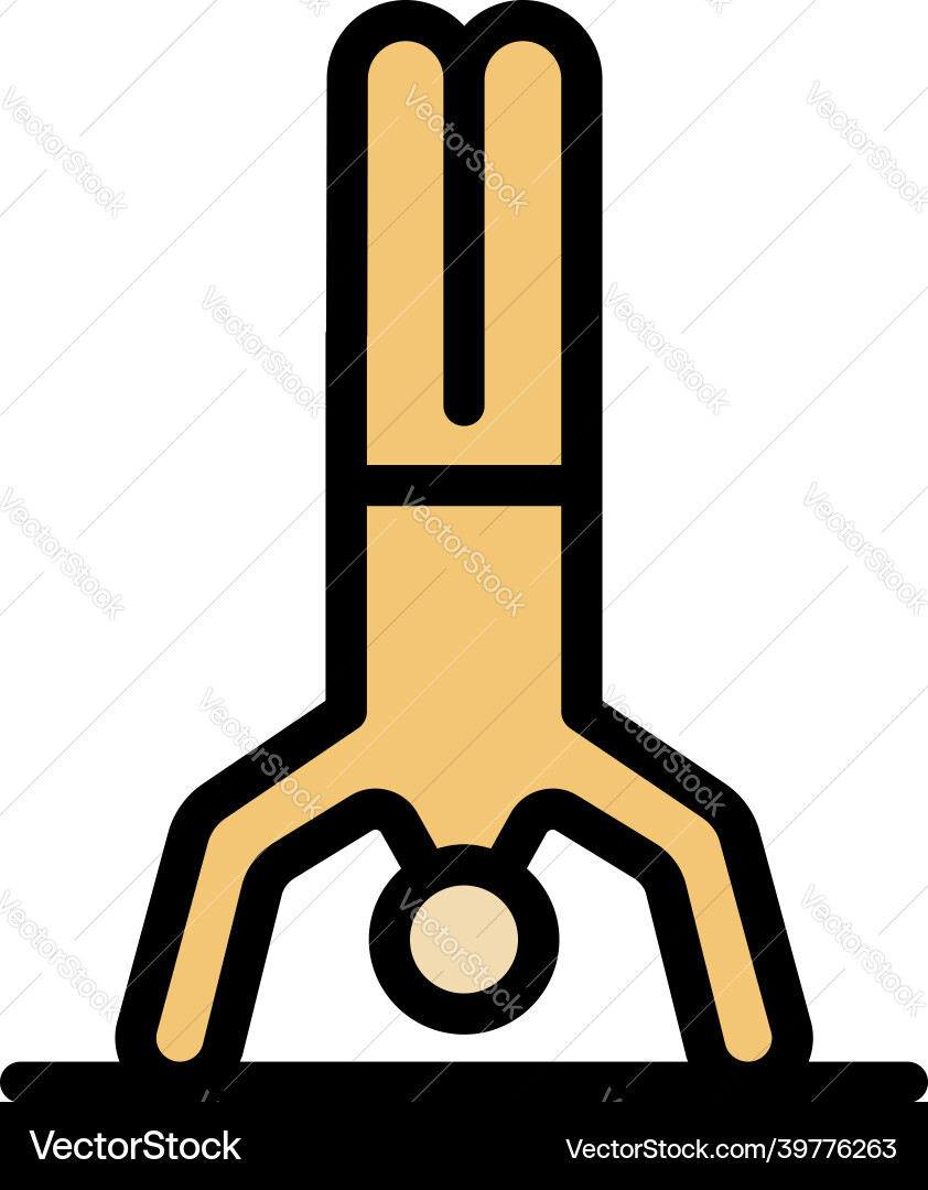 Workout senior stay on head icon color outline Workout senior stay on head icon color outline vector image